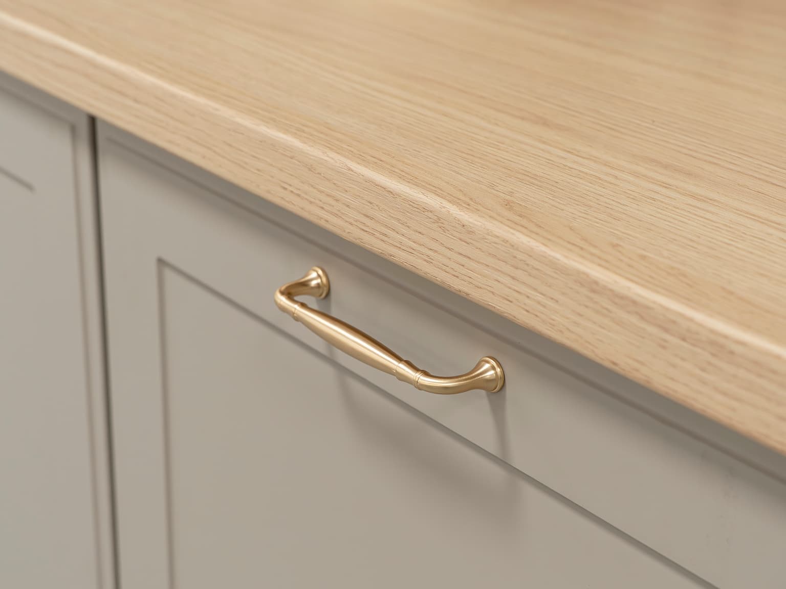Kuchnia Aura – fronty Skalny mat, Biały mat, blat Dąb Vicenza – zdjęcie 7